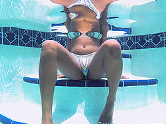 Sexy ebony girlfriend Alina Ali sunbathes topless and gets fucked