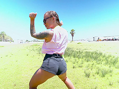 Hardcore outdoors anal sex with bubble butt blondie Misha Maver