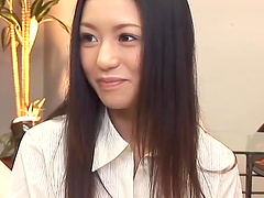 Fit Japanese interviewer Aino Kishi gets fucked by a lucky guy