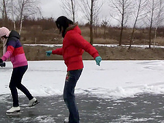 Sexy girls Lussy and Lara Sweet drop their panties to have sex