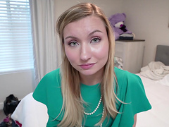 Messy facial ending for pretty Emma Sirus after having wild sex