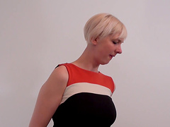 Natural tits blonde wife spreads her legs to ride a dick in cowgirl