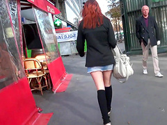 Foxy French chick Lilith with pierced nipples moas while riding