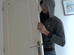 Horny guy tied up and fucked hot brunette neighbor Jessica Farmer