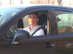 Skinny chick Tania Kiss moans while having outdoors quickie on the car