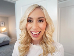 Cute blonde girl Kay Lovely spreads her legs to be fucked deep