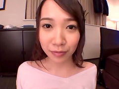 Busty Japanese wife Etou Yui drops on her knees to give a titjob