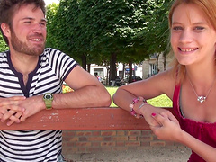 Small tits stranger gets undressed and fucked balls deep. HD