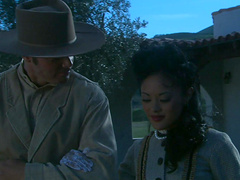 Taylor Rain sucking her good looking lover's cock in the forest