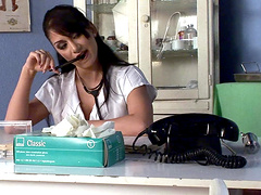 Horny Lee Lexis moans while being fingered by her sexy doctor