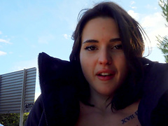 Serenia Keer enjoys while sucking a big dick in the forest - POV