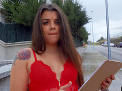 HD POV video of brunette Chiki Bunny giving a good blowjob