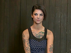 Highly Tattooed Babe Bonnie Rotten Gets Toyed During Bondage Session