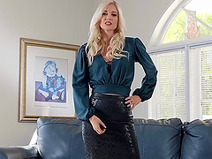 Charlotte Stokely wearing black lingerie fingering her cunt