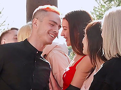 Group dicking with horny darlings - Eva Barbie & Kami Yammy