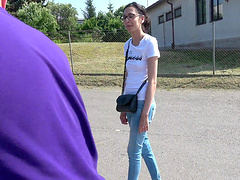 Ashley Ocean moans while getting penetrated in the car - HD