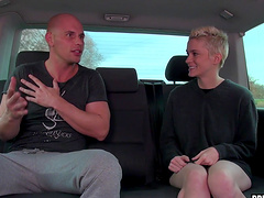 Gorgeous Mila Milan enjoys while sucking a dick in the car