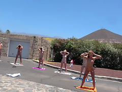 Homemade video of group outdoor dicking by the pool with horny chicks