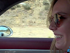Stella Sedona enjoys while getting fingered in the car - HD