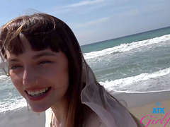 Lana Smalls moans while getting fingered in the back of a car - POV