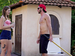 Ella Nova moans while her trimmed pussy is being nicely licked