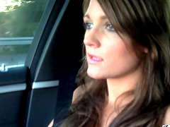 Kenzie Vaughn moans while being fingered in the back of a car