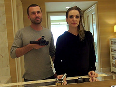 Tattooed Dahlia Sky and Samantha Rone having fun in the backstage