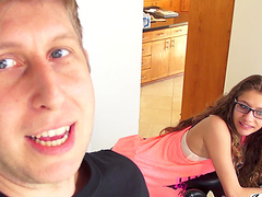 Rebel Lynn having fun while getting fingered on the sofa