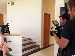 Horny pornstar Alix Lynx loves posing for the camera before shooting