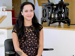 Sweet brunette darling Mia Austin moans with pleasure during oral