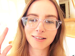 Behind the scene video with cute Sara Luvv showing her hard nipples