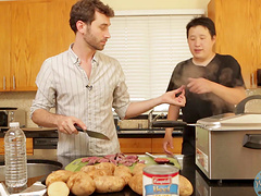 Food fetish video with two guys who love having fun in the kitchen