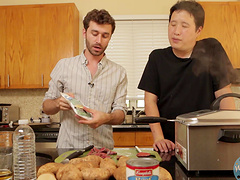 Food fetish video with two guys who love having fun in the kitchen