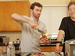 Food fetish video with two guys who love having fun in the kitchen