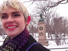 Blonde amateur Diana Colton gives head before getting fucked