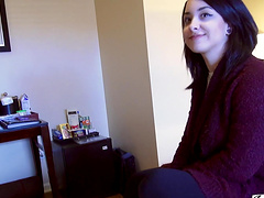 Nice fucking in the bedroom with amateur brunette Grayson Z