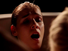 Erotic lesbian fingering in the bathtub with naughty chicks