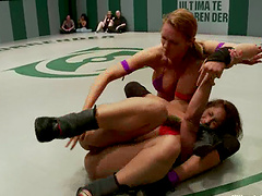 Lesbian Babes Get All Wet Wrestling Professionally!