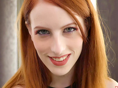 Redhead Alex Harper enjoys while sucking her hubby's cock