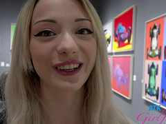 Blonde Cecelia Taylor enjoys while getting fingered in the car