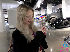 Blonde Cecelia Taylor enjoys while getting fingered in the car