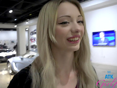 Blonde Cecelia Taylor enjoys while getting fingered in the car