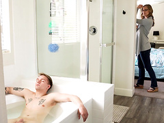 Ophelia Kaan enjoys while getting fucked from behind on the bed