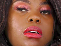 Chanel Blue enjoys while gently pleasuring her shaved pussy