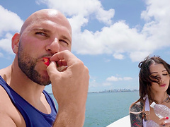 Outdoor dicking on the boat with kinky Valerica Steele & her BF