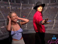 A story with Summer Vixen in a car, showcasing her blonde charm.