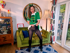 Hot Lara Latex in pantyhose, teasing with her nylon body