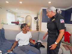 Stunning Lieutenant Bella Lexi enjoys during interracial sex