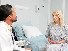 Blonde Madison Summers wearing red lingerie getting fucked