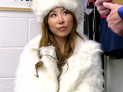 Nicole Doshi enjoys while getting penetrated in the office